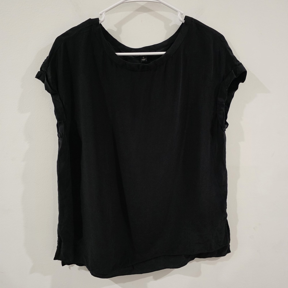 Banana Republic Womens Silk Top Size Small Black Minimalist Capsule